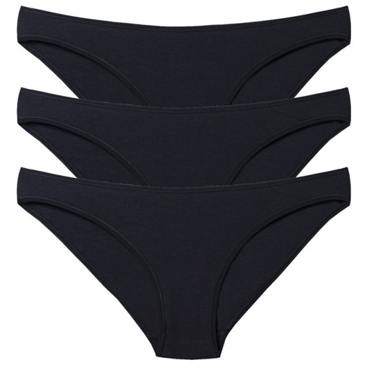 3 Pack Regular Panties With Plain Combed Fabric