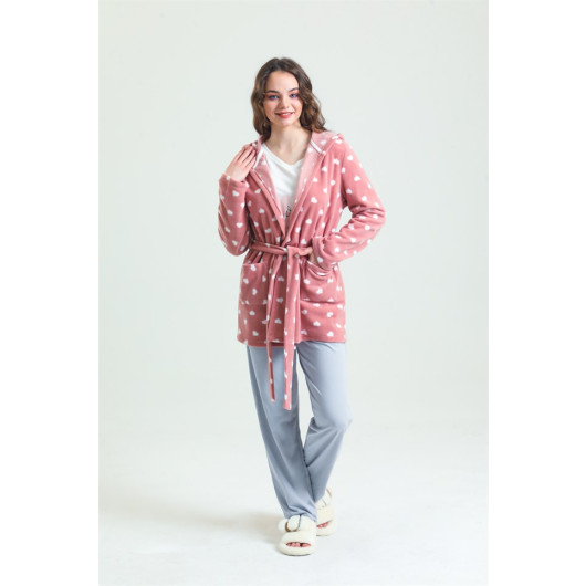 Heart 3 Piece Polar Pajama Set