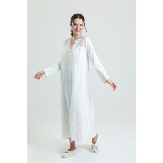 Embroidered Hijab Nightgown