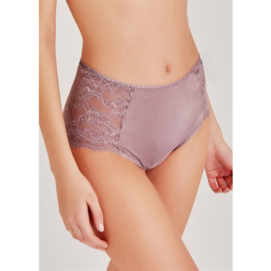 Lilac Fabric High Waist Lace Panties