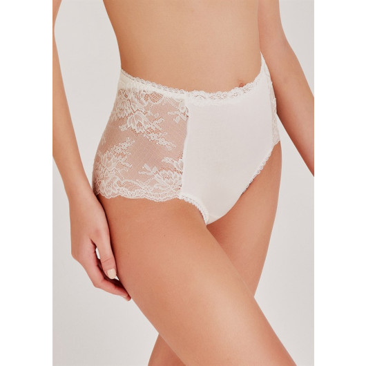 Lilac Fabric High Waist Lace Panties