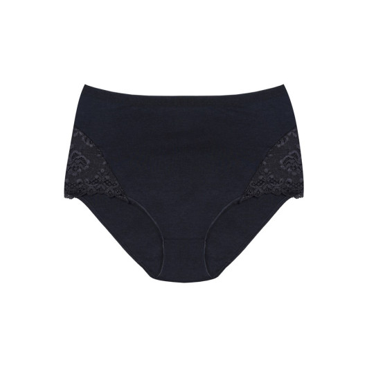 Wide Edged Combed Cotton Fabric Low Lace Normal Panties