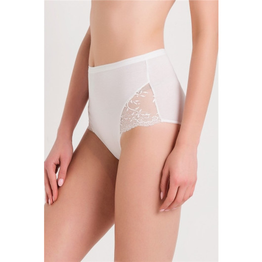 Wide Edged Combed Cotton Fabric Low Lace Normal Panties