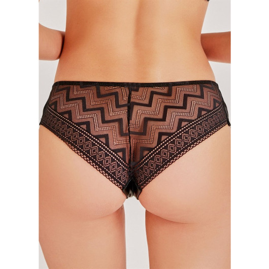 Leather Zigzag Lace Panties