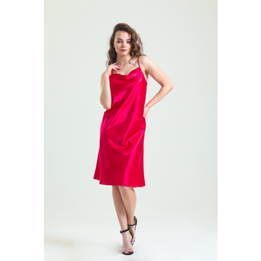 Cowl Neck Satin Nightgown