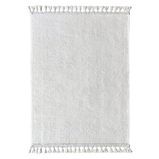 White Puffy Plush Washable Carpet