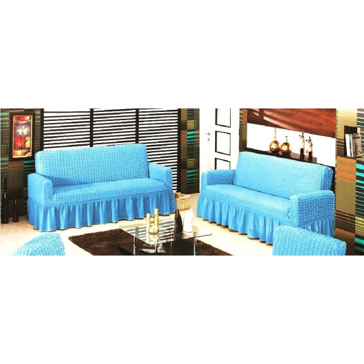 Triple Sofa Cover Maxi 2 Pieces Blue