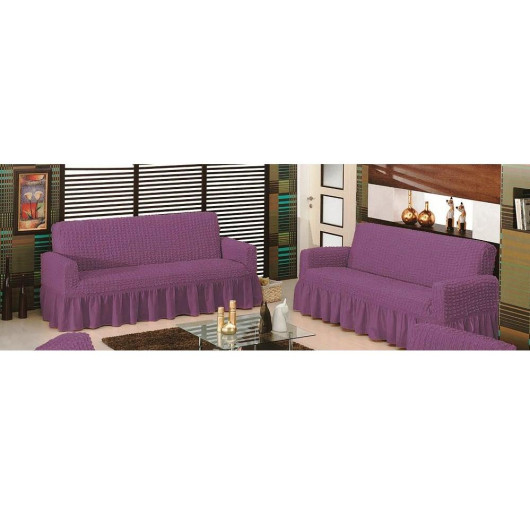 Triple Sofa Cover Maxi 2 Pieces Purple