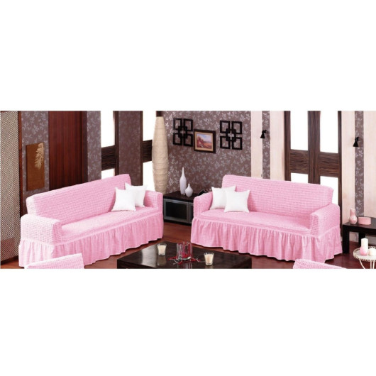 Triple Sofa Cover Maxi 2 Pieces Pink