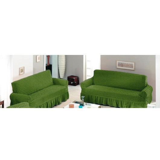غطاء أريكة مقاس كبير ثلاثي عدد 2 اخضر
