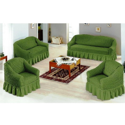 Sofa Cover 4 Pieces Green