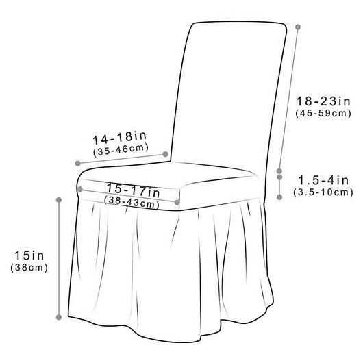 غطاء كرسي بتنورة بنمط كريب قطعتين - بني