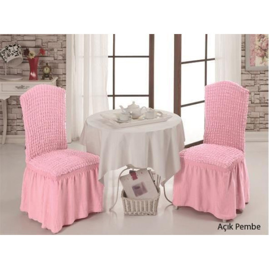 Ruffle Skirt Chair Cover 2 Pack Pink