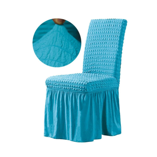Ruffle Skirt Chair Cover 2 Pack Blue