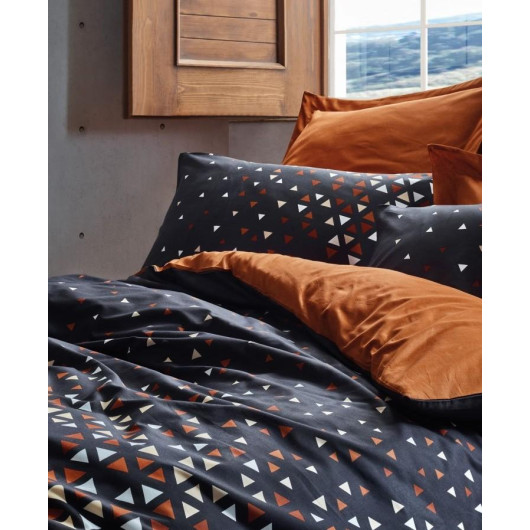 Cotton Box Dark Ranforce Single Duvet Cover Set-Colin Cinnamon