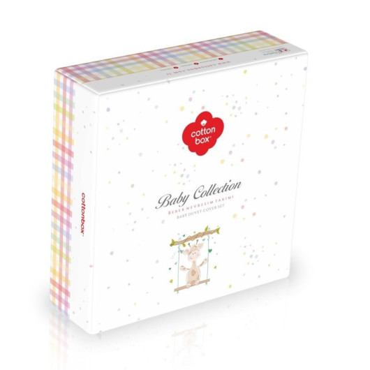 Cotton Box Ranforce Baby Duvet Cover Set-Unicorn Pink