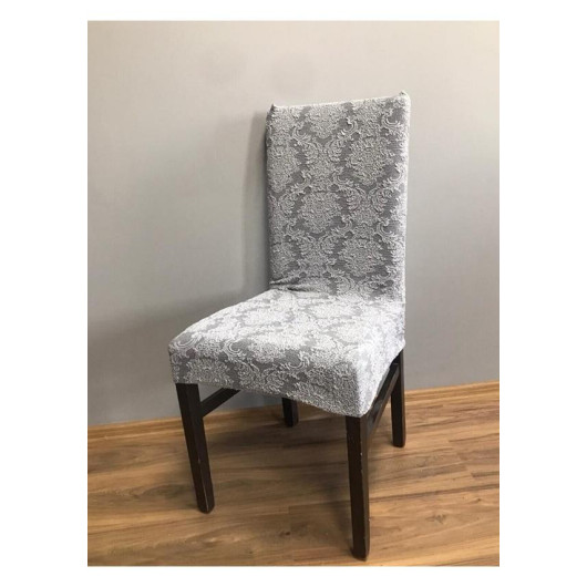 Mandaş 1 Piece Jacquard Elastic Skirtless Chair Cover - Cream
