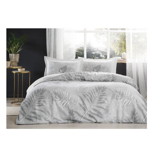 Özdilek Ranforce Double Duvet Cover Set-Frunze Gray