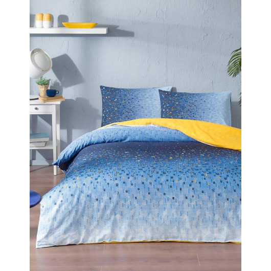 Özdilek Ranforce Double Duvet Cover Set-Mosaic Navy Blue