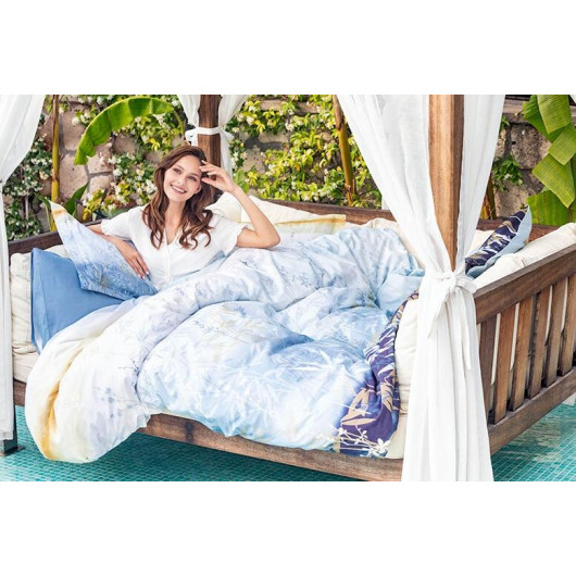 Özdilek Ranforce Double Duvet Cover Set-Reeds İndigo