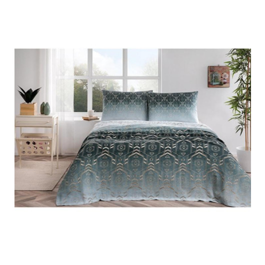 Özdilek Ranforce Single Duvet Cover Set-Esagono Green