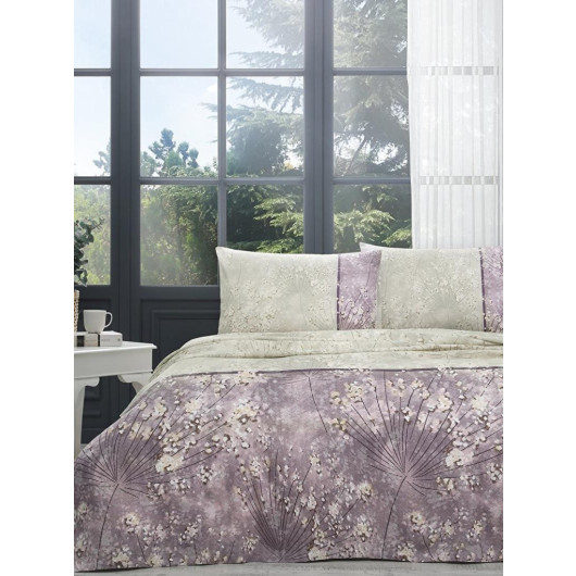 Özdilek Ranforce Single Duvet Cover Set-Hoya Plum