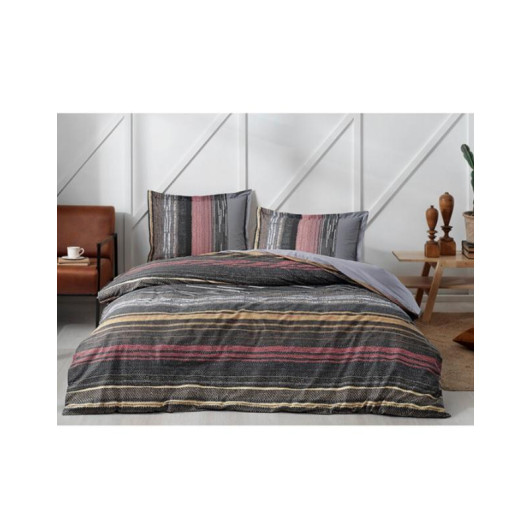 Özdilek Ranforce Single Duvet Cover Set-Silmus Gray