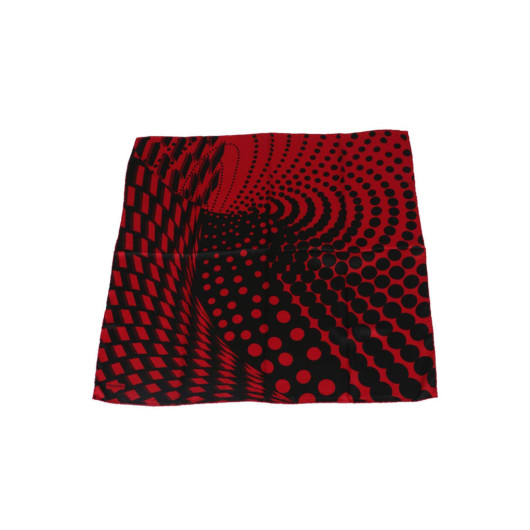 Optical Patterned Twill Scarf Red
