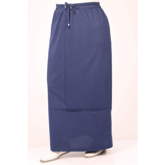 Plus Size Two Thread Piece Skirt Navy Blue