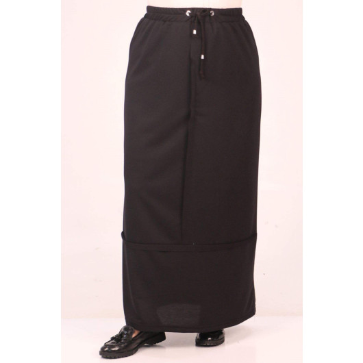 Plus Size Two Thread Piece Skirt Black
