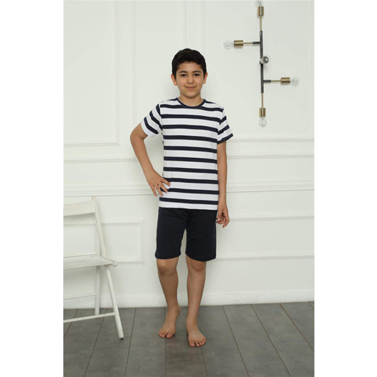 Angelino Boy's Combed Cotton Pajama Set With Shorts 20393