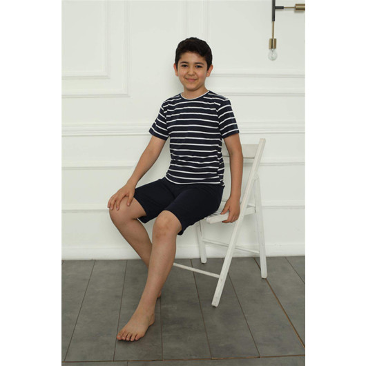Angelino Boy's Combed Cotton Pajama Set With Shorts 20394