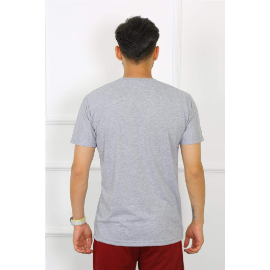 Men's Gray 100% Cotton T-Shirt
