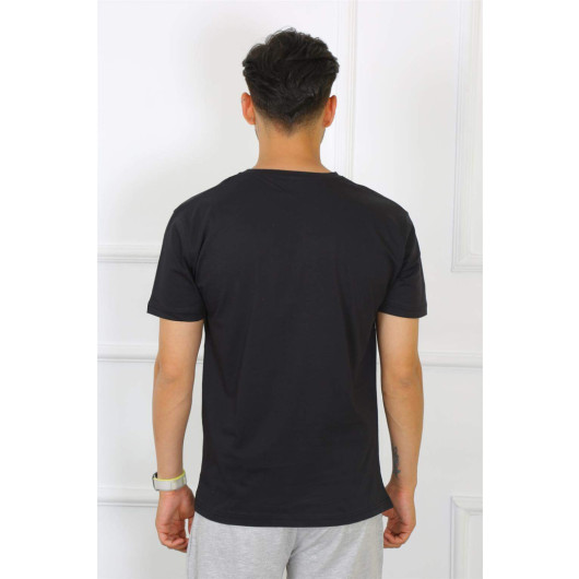 Men's Black 100% Cotton T-Shirt