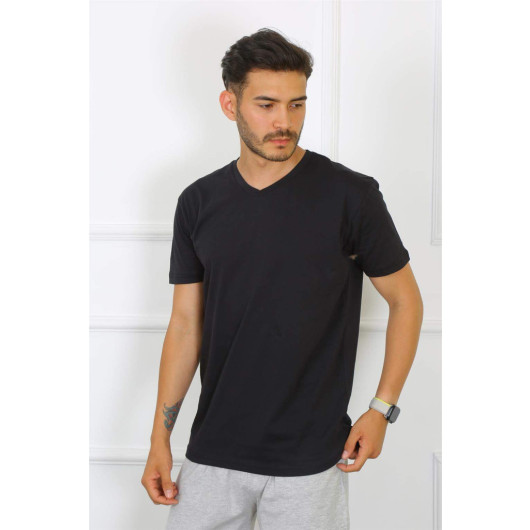 Men's Black 100% Cotton T-Shirt