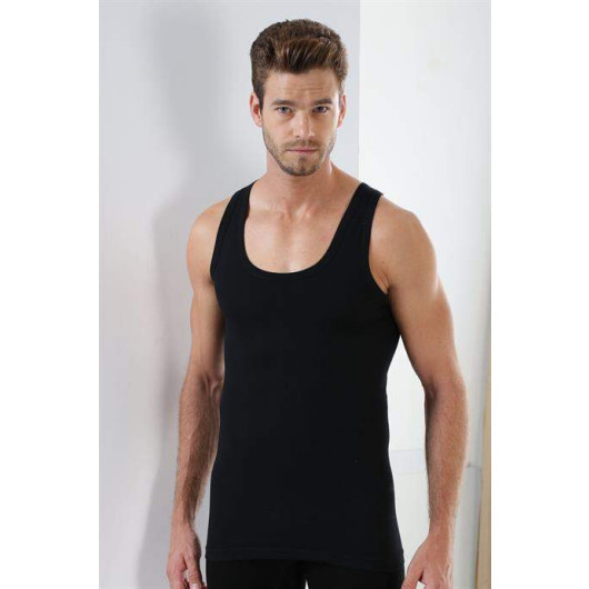Men's 100% Cotton Plus Size Undershirt Black 3 Pack
