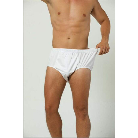 Angelino Underwear Men's White 100% Cotton Plus Size Briefs