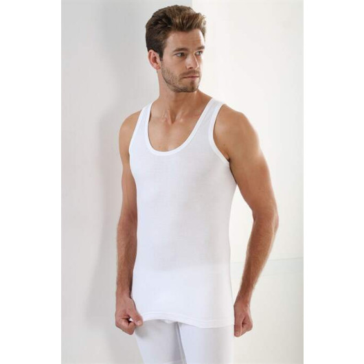 Men's White Cotton Combed Undershirt, Pack Of 6