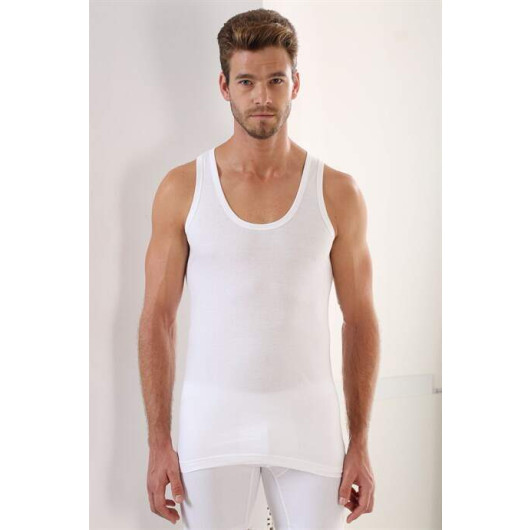 Men's White 100% Cotton Combed Cotton Undershirt