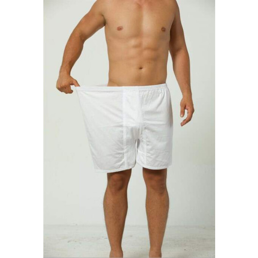 Men's White Large Size Boxers 2 Pack