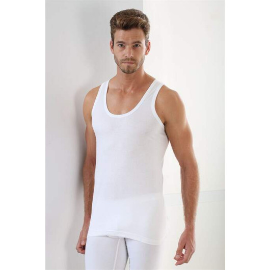 Men's White Combed Cotton Undershirt