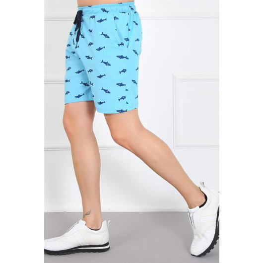Men's Cotton Lacoste Shorts With Pockets Blue