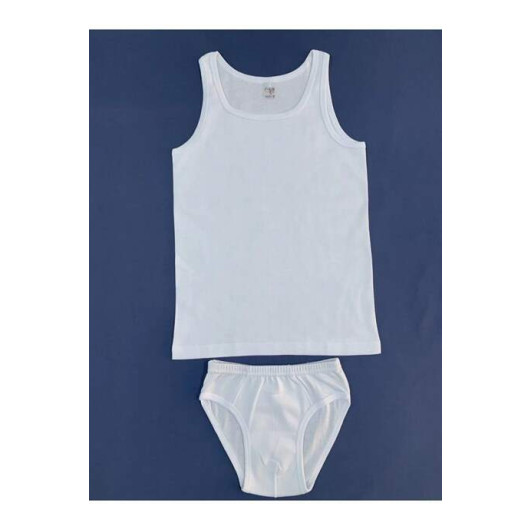 Boy's White Undershirt Underpants Set