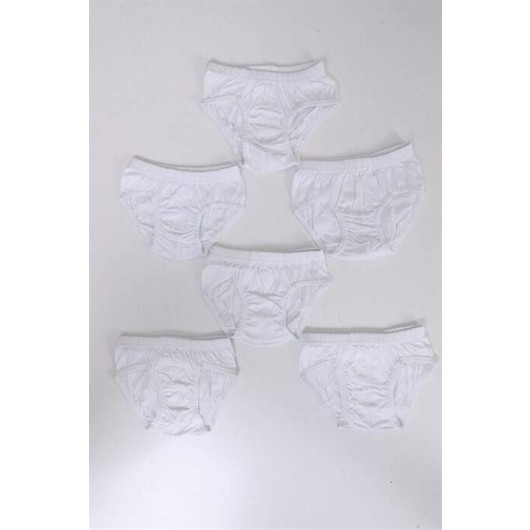 Boy's White Cotton Panties 6 Pack