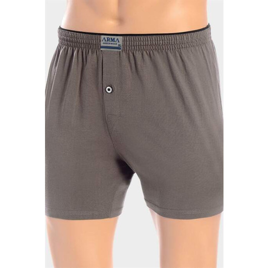 Men's Buttoned Towel Waist Boxer Smoked