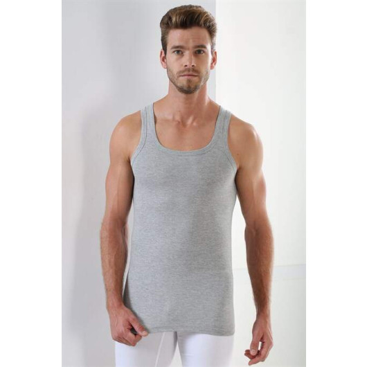 Men's Gray 100% Cotton Combed Cotton Undershirt