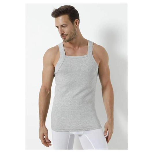 Men's Gray Wide Rim Undershirt 3 Pack