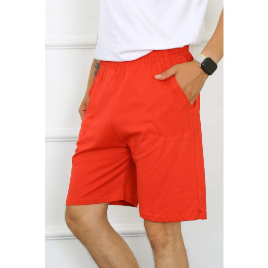Men's Cotton Red Shorts