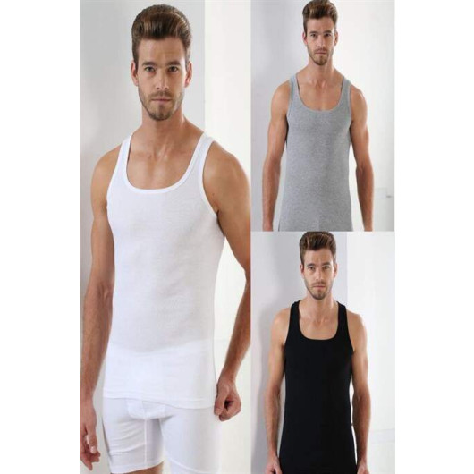 Men's Colorful Ribbed Athlete Undershirt 3 Pack