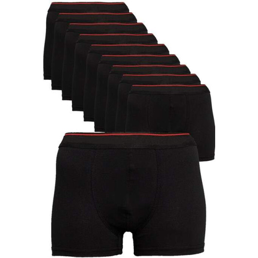 Men's Black Large Size Boxer Pack Of 10